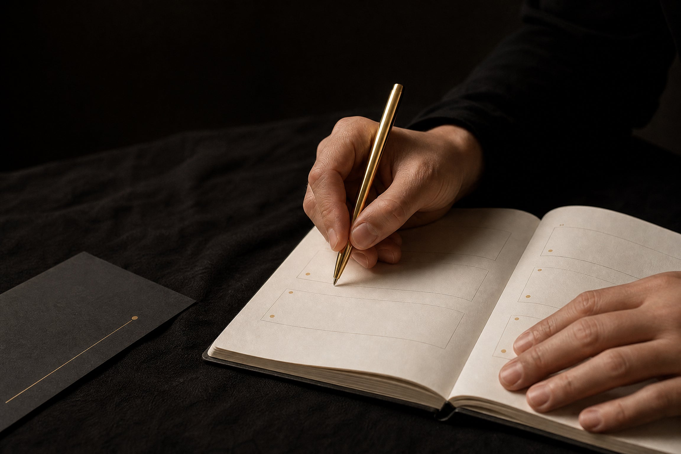 Writing in a guided journal